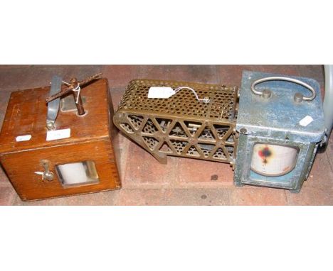 A metal cased barograph - Casella, London, together with a Plasschaert Belgian pigeon racing clock 