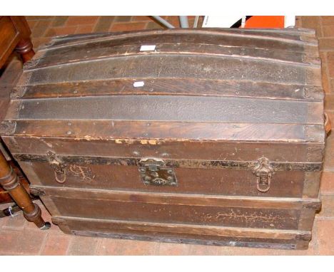 An antique dome top trunk - 80cm 