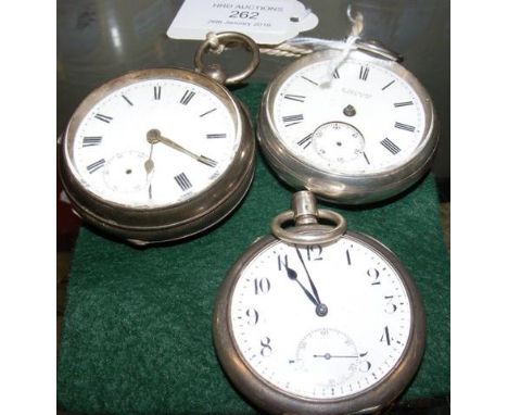 A gent's silver cased pocket watch for restoration and one other, together with a plated pocket watch 