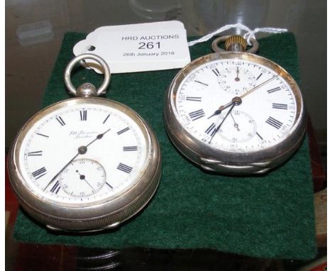 A silver cased Benson gent's pocket watch and one other 