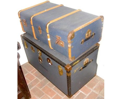Vintage travelling trunk and one other 
