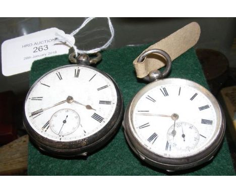 A gent's silver cased pocket watch with separate second hand and one other 