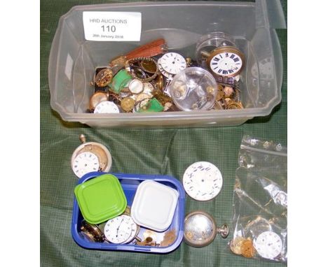 Various pocket watch cases and movements 