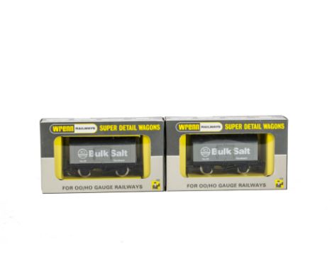 A pair of Wrenn Railways W5101 ICI Bulk Salt Wagons, in light grey, in original boxes, E-M, box VG-E (2) Formerly the propert