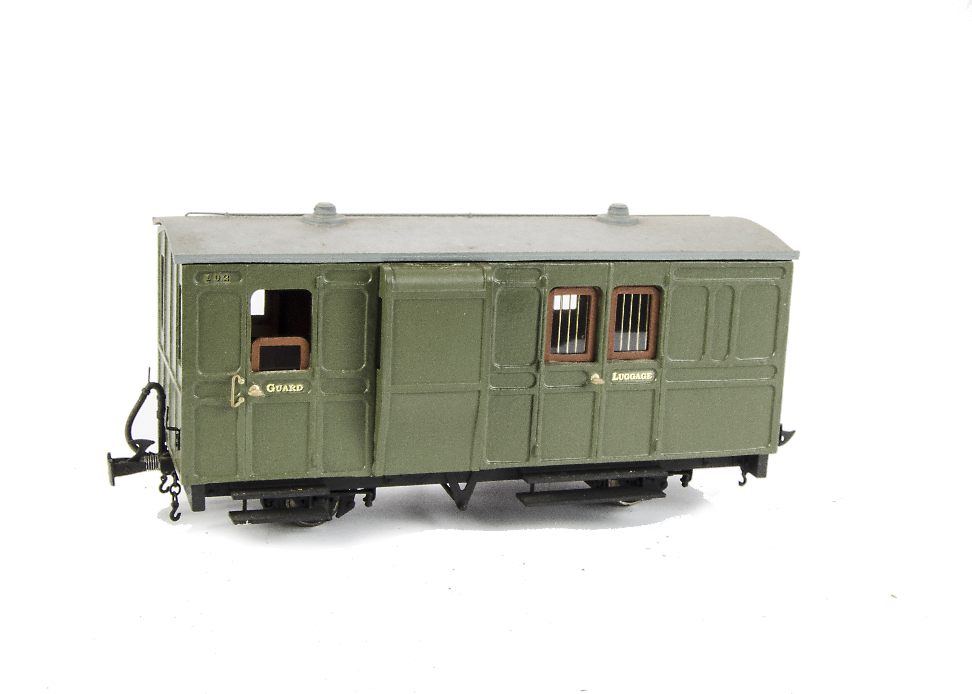 A scratch built 0 Gauge (Narrow Gauge) 4wheel Passenger Brake Van ex