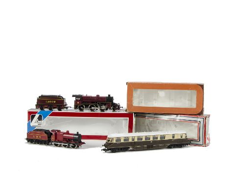 Lima 00/H0 Gauge Locomotives: comprising LMS Maroon ‘Crab’ 13000, GWR brown/cream Diesel Railcar no 22, and H0 scale 4F 0-6-0