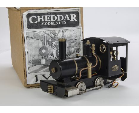 A Cheddar Models Iver G Gauge Live Steam No 12 0-4-0 Tank Locomotive in black with brass detailing, instructions and accessor