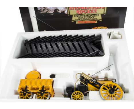 A Hornby 3½” Gauge gas-fired Live Steam ‘Rocket’ set: Hornby ref G100, including ‘Rocket’ and tender, tools, and a quantity o