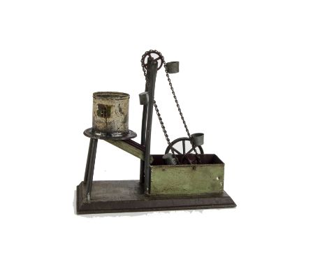 A German tinplate ‘Baggerwerk’ water toy: by unknown German maker, designed for hand-operation or to be driven by a model ste