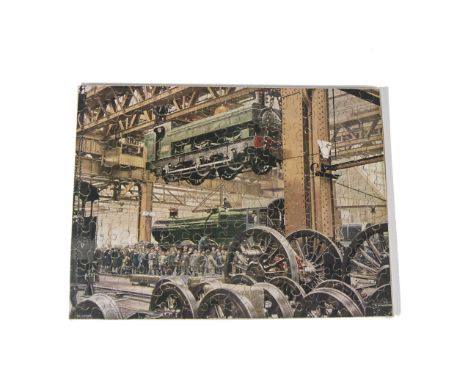A Chad Valley GWR Jigsaw ‘Great Western Locomotives in the Making’, showing a scene in Swindon Works with a Pannier Tank in e