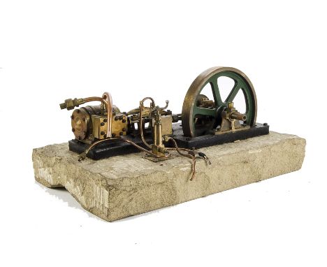 A Live Steam Single-Cylinder Horizontal Mill-type Engine: possibly by the same builder, with 6” diameter flywheel, cylinder a