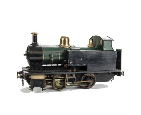 A 3½” Gauge ‘Tich’ coal fired Live Steam 0-4-0 Tank Locomotive in black and green livery, with twin outside cylinders, lever 