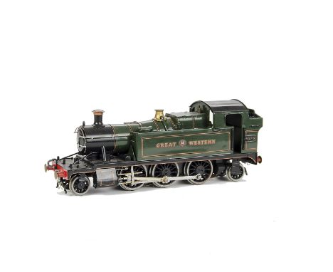 A scratch-built Finescale 0 Gauge 3-rail electric GWR 2-6-2 Tank Locomotive, with substantial motor and worm drive, represent