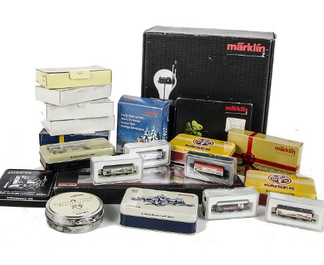 A large collection of Märklin Mini-Club Z Gauge special/souvenir items: including 88052 (loco in light bulb), 82362 (van with