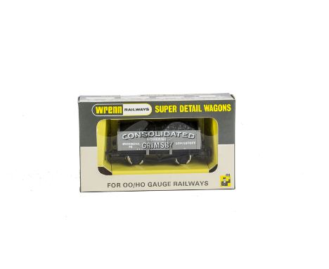 A Wrenn Railways 00 Gauge W5107 Consolidated Fisheries Open Wagon: in light grey with coal load, in original box, E-M, box VG
