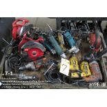 (Lot) of (5) electric drills, (2) Skill circular saws, jig saw and (4) angle drills