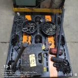 (Lot) rigging equipment including chain, hooks, clevis, plate snatch, clamps, and sledge hammers