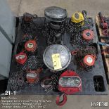 (Lot) of (10) various size chain falls