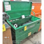 Greenlee job box on casters with contents parts