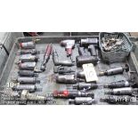 Large lot of: air tools including impact wrenches, drills, grinders, die grinders wrenches, fittings