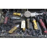 (Lot) of (7) electric angle grinders and (2) straight grinders