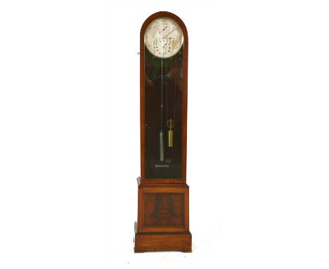 A regulator longcase clock by Birch, London, in a mahogany case, the 11½ inch silvered dial with subsidiary seconds and hour 