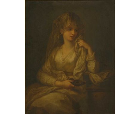 After Angelica Kauffman PORTRAIT OF A LADY AS A VESTAL VIRGIN Oil on canvas 59 x 45cm