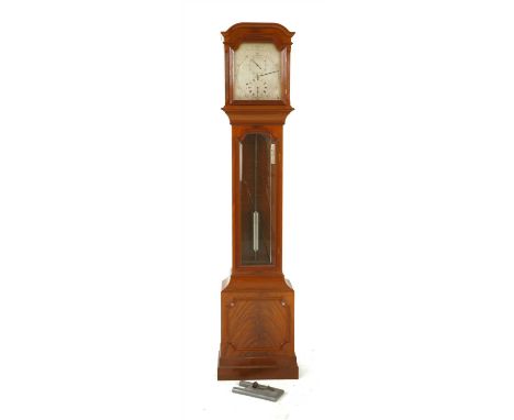 A regulator longcase clock, by Albion and Jones, in a mahogany case, the silvered dial signed and dated 'AD 2001' and with 'u