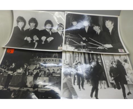 Nine vintage The Beatles press photographs 