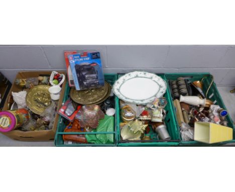 Four boxes of ceramic items, glassware and other ornamental items **PLEASE NOTE THIS LOT IS NOT ELIGIBLE FOR POSTING AND PACK