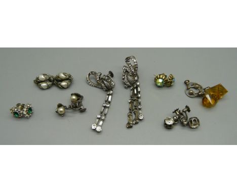 Seven pairs of vintage earrings 