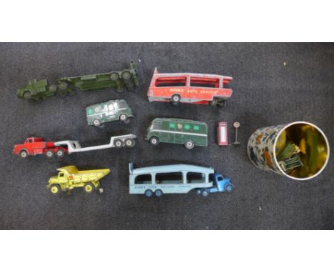 Dinky Supertoys die-cast model vehicles and accessories, playworn 