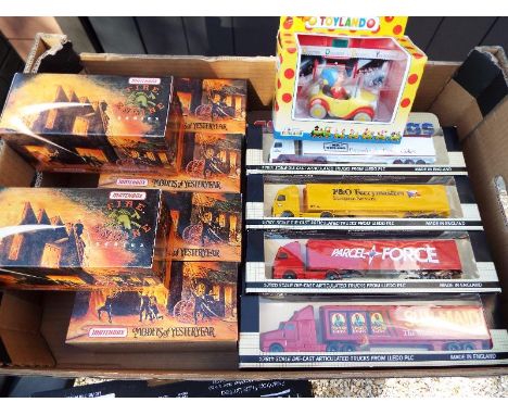 A collection of diecast model motor vehicles comprising six Matchbox Models of Yesteryear, fire engine series, eight Cargo Ki