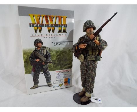 Dragon Action figure - a World War Two (WWII)  Iwo Jima 1945 Usmc Rifelman (Private) entitled ZEKE New Generation Action figu