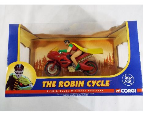 Batman - a Corgi diecast 1:16 scale model, The Robin Cycle model # 77407, mint in window box  