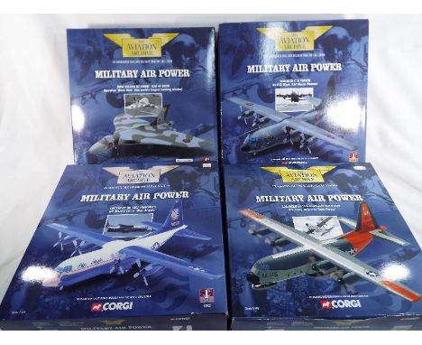 Corgi The Aviation Archive Military Air Power - four 1:144 scale boxed diecast models comprising Avro Vulcan B2 RAF 44 SQDN 1