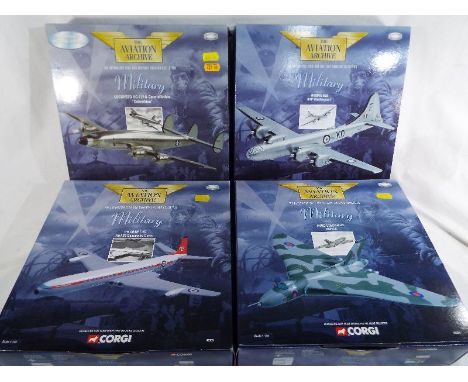 Corgi The Aviation Archive Military - four 1:144 scale boxed diecast models comprising AA30402, AA48304, AA48902 and AA48505,