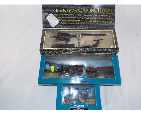 Corgi Dibnah's Choice - a boxed set Fowler B6 crane engine and log trailer #80113, Garrrett road tractor #80309 and Corgi Uns