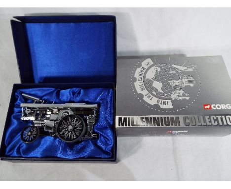 A Corgi Millenium Collection diecast 1:50 scale model of a Fowler B6 Super Lion Showman's Engine, white metal issued in a lim