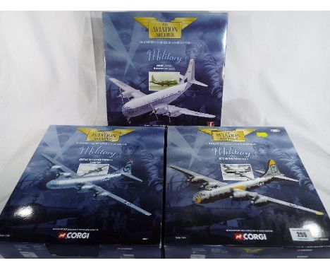 Corgi The Aviation Archive Military - three 1:144 scale boxed diecast models comprising Boeing B-29 Hawg Wild AA31802, Boeing