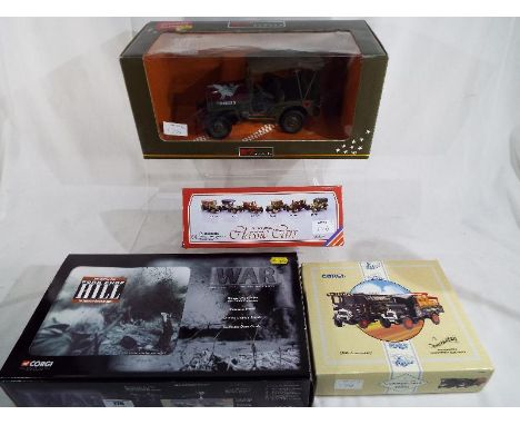 Four boxed sets of diecast model motor vehicles comprising Corgi 'The Battle for Pork Chop Hill' (Korea) CS 90023, Corgi 250t