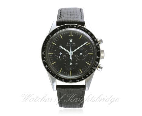 A GENTLEMAN'S STAINLESS STEEL OMEGA SPEEDMASTER "ED WHITE" CHRONOGRAPH WRIST WATCH CIRCA 1965, REF. ST 105.003-65 D: Black di