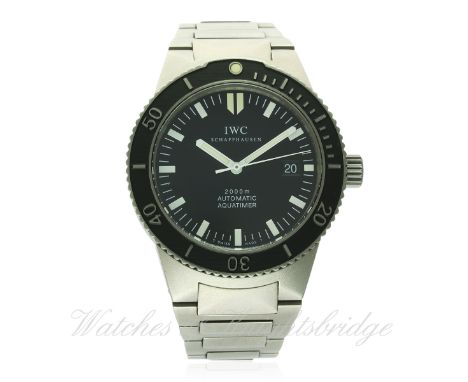 A RARE GENTLEMAN'S TITANIUM IWC GST 2000 AQUATIMER AUTOMATIC BRACELET WATCH, PURCHASED FROM HARRODS LONDON IN 2000, REF. 3536