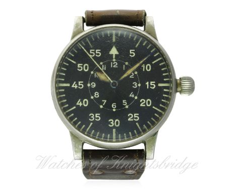 A RARE GERMAN MILITARY A. LANGE &amp; SOHNE LUFTWAFFE B.UHR PILOTS / NAVIGATORS WATCH CIRCA 1940s, REF. FL23883 D: Black dial