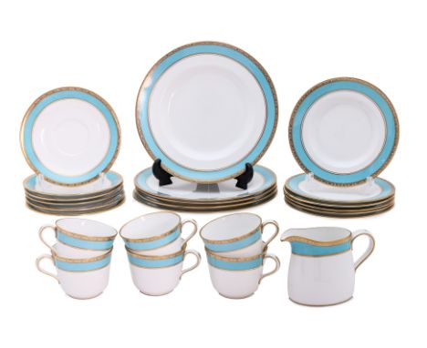 A ROYAL CROWN DERBY 'FIFTH AVENUE' PATTERN TEA SERVICE
Printed and impressed marks, date codes mostly for 1969/70, with blue 