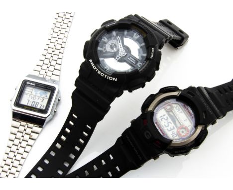 Two Casio G-Shock wristwatches, together with a Casio digital wristwatch (3)condition report G Shock 3217 G-W-9110Shock Resis