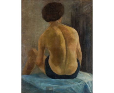 NATALIA KALETSKAYA (RUSSIAN B1903)Portrait of a Lady from the Back, oil on canvas68 x 87 cm (26 x 34 in.)signed lower leftTHI