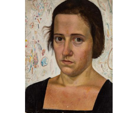 EVGENY KIBRIK (RUSSIAN 1906-1978)Portrait of Vera Ketlinskaya (the artist`s wife), 1920soil on canvas62 x 46.5 cm (24 3/8 x 1