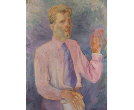 DMITRI KRAPIVNY (RUSSIAN 1904-1940)Self-Portrait in Pink, oil on canvas100x 73 cm (39 3/8 x 29 in)Certified by the artist`s w