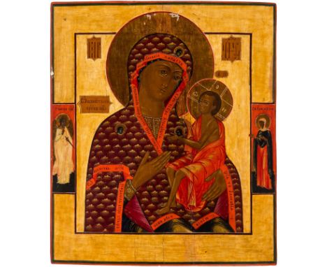 A RUSSIAN ICON OF THE MOTHER OF GOD ARAPET, 19TH CENTURYthe Theotokos is depicted wearing an omophorion covered with clouds, 
